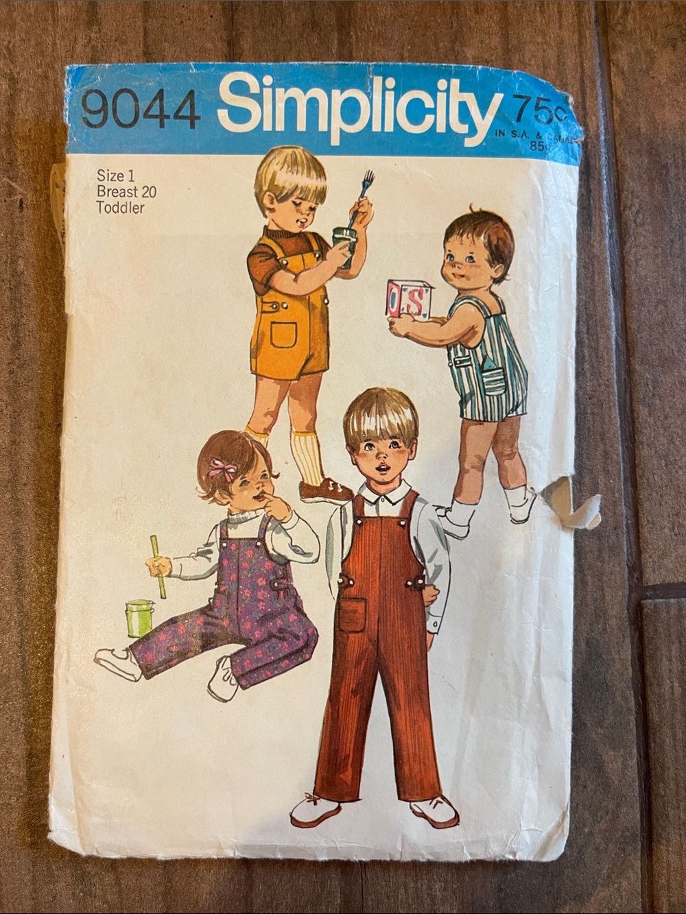 1970s Simplicity Toddler Overalls Sewing Pattern - Size 1